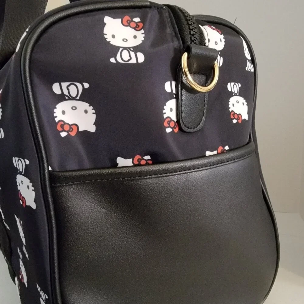 Hello Kitty Duffle Bag Sanrio Navy Weekender Travel Gym Overnight Bag New - Picture 4 of 10